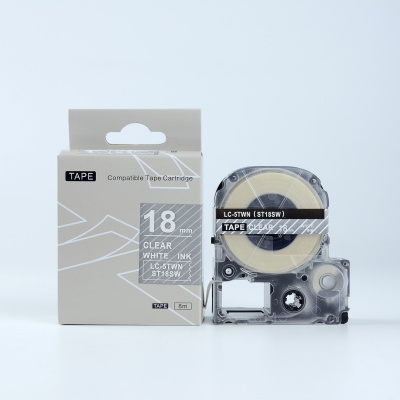 Epson LK-5TWN, ST18SW, C53S655009, 18mm x 9m, text alb / fundal transparent, banda compatibila