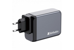Încărcător de rețea VERBATIM GaN GNC-200, 200W, 3x USB-C, 1x USB