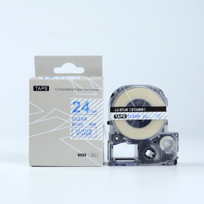 Epson LK-6TLN, ST24BW, 24mm x 9m, text albastru / fundal transparent, banda compatibila