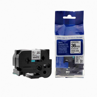 Banda compatibila Brother TZ-261 / TZe-261, 36mm x 8m, text negru / fundal alb