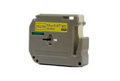 Banda compatibila Brother MK-631, 12mm x 8m, text negru / fundal galben