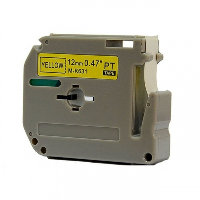 Banda compatibila Brother MK-631, 12mm x 8m, text negru / fundal galben
