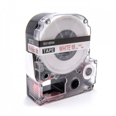 Epson LC-SC18RW, 18mm x 8m, text negru / fundal rosu, banda compatibila