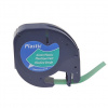 Banda compatibila Dymo 59425, S0721590 / 91204, S0721640, 12mm x 4m, text negru / fundal verde