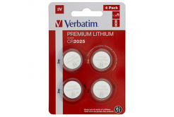Baterie lithiová, CR2025, 3V, Verbatim, blistr, 4-pack, 49532