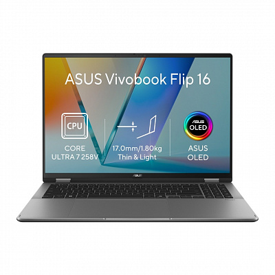 ASUS Vivobook 16 Flip/TP3607SA-OLED118W/U7-258V/16"/WUXGA/T/32GB/1TB/Intel int/W11H/Gri/2R