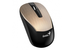 Genius Myš Eco-8015, 1600DPI, 2.4 [GHz], optická, 3tl., bezdrátová USB, černo-zlatá, Integrovaná