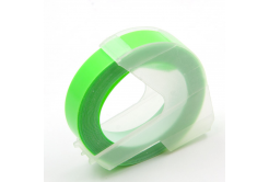 Dymo Omega, 9mm x 3m, text alb / fluorescenta fundal verde, banda compatibila