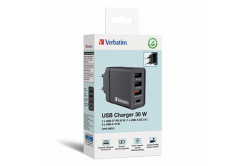 Verbatim 49700 Adaptor de rețea 30W, 4 ports, 1x USB-C, 3x USB-A