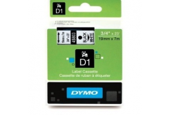 Dymo 45803, S0720830, 19mm x 7m, imprimare neagră / fundal alb, bandă originală