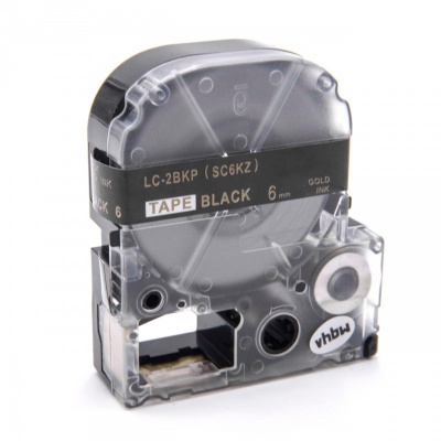 Epson LK-SC6KZ, 6mm x 9m, text auriu / fundal negru, banda compatibila