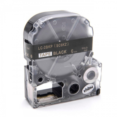 Epson LK-2BKP, SC6KZ, 6mm x 9m, text auriu / fundal negru, banda compatibila