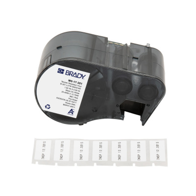 Brady M5-17-351 / 170856, 25.40 mm, Vinyl, text negru / fundal alb
