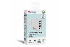 Verbatim 49701 Adaptor de rețea 30W, 4 ports, 1x USB-C, 3x USB-A