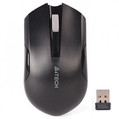 A4Tech mouse G3-200NS, 1000DPI, 2.4 [GHz], optică, 3gro., fără fir, negru, 1 buc. AA, clasică, V-Track