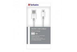Verbatim 48862 cablu USB (2.0), USB A + microUSB, 1m, box, argintiu