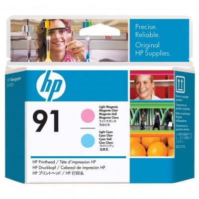 HP original cap de imprimare C9462A, HP 91, light cyan/light magenta, HP DesignJet Z6100