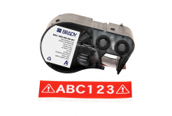 Brady M4C-1000-595-WT-RD / 170840, 25.40 mm x 7.62 m, Vinil, text rosu / fundal alb