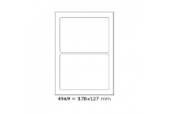 Etichete autoadezive 178 x 127 mm, 2 de etichete, A4, 100 coli